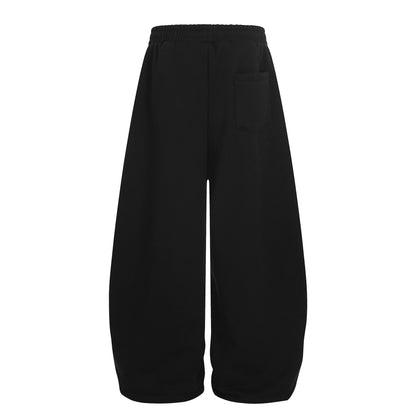 Retro Contrast Panel Drawstring Sweatpants