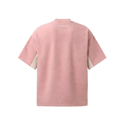 Letter Embroidered Patchwork Short Sleeve T-Shirt