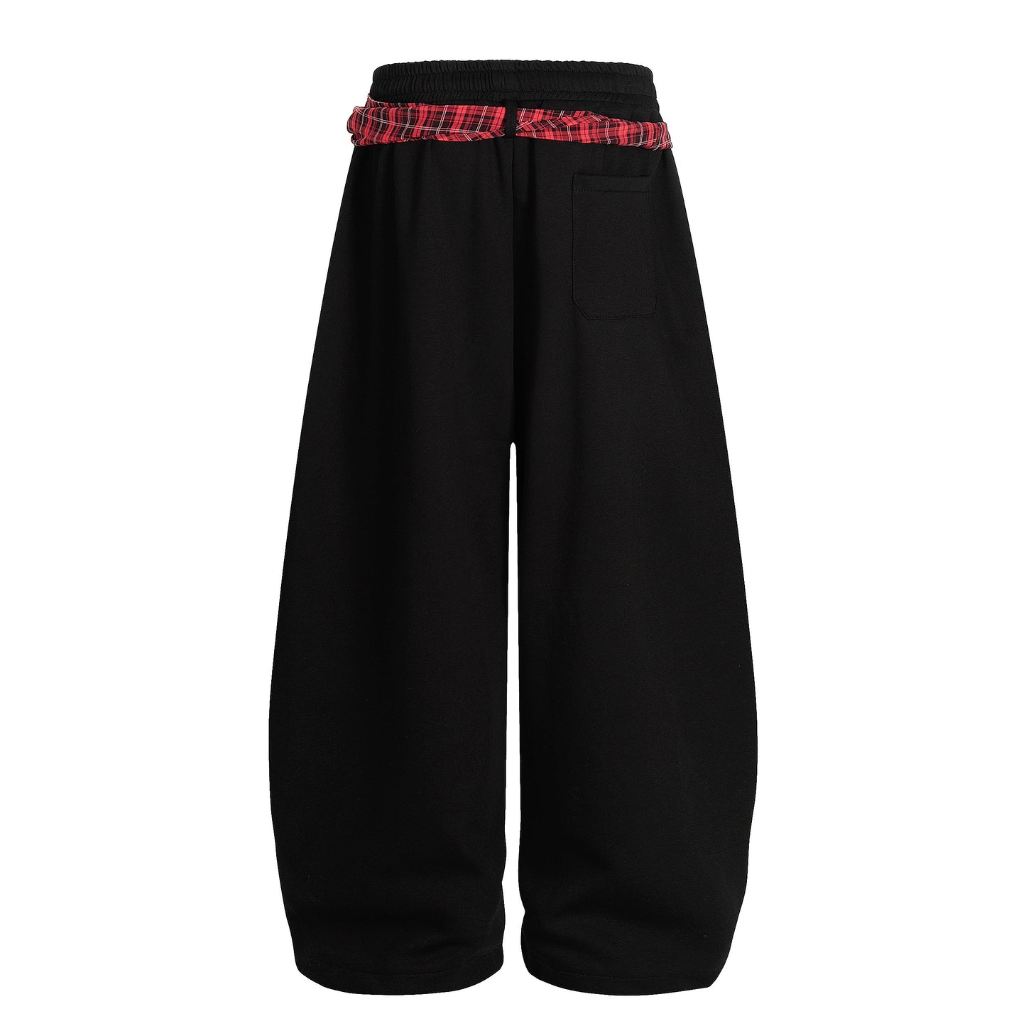Street Detachable Plaid Waistband Machete Casual Pants