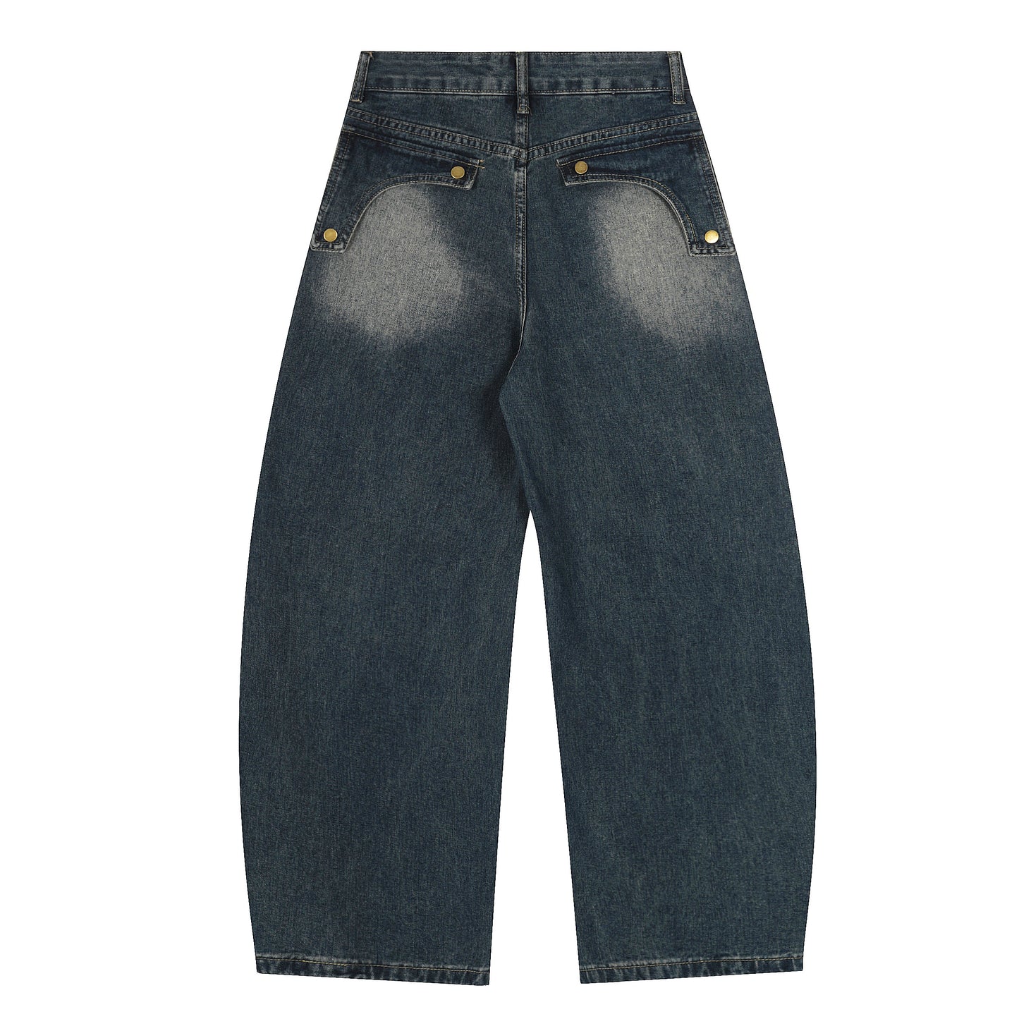 Vintage Embroidered Washed Raw-Edge Graffiti Scimitar Jeans