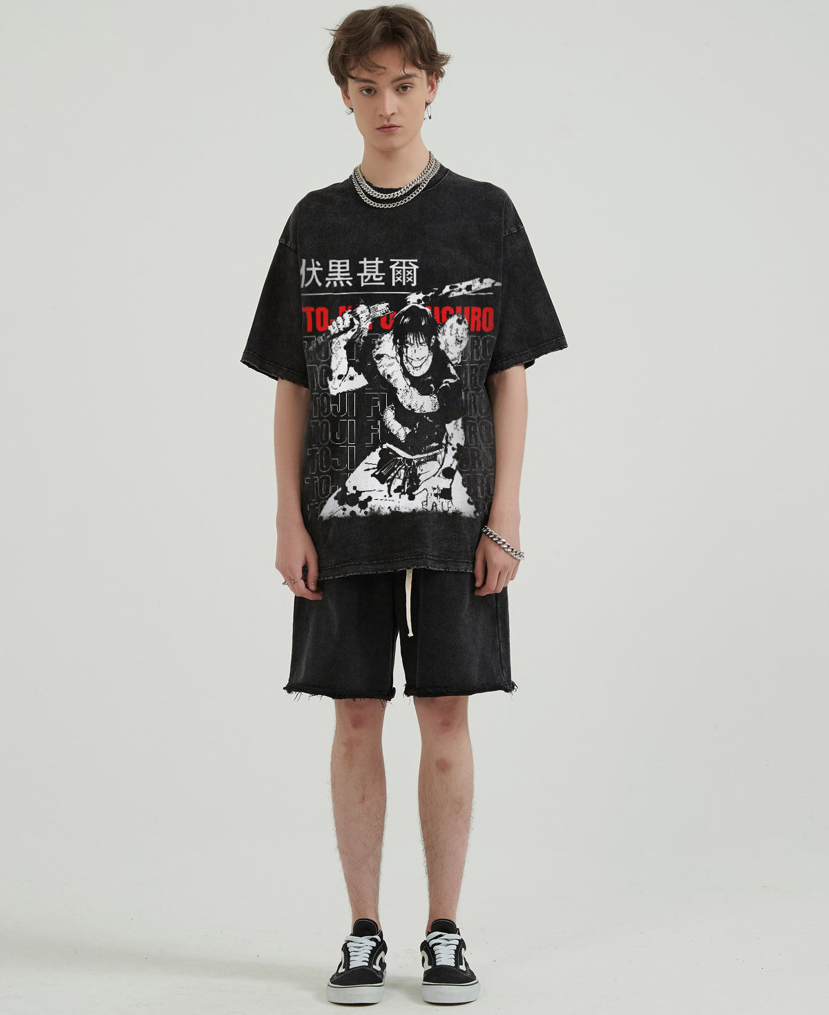 "Anime Graphic" Washed T Shirt - Santo 