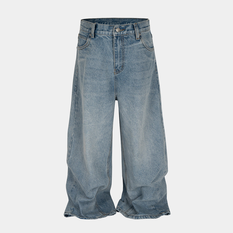 Stacked Washed Blue | Wide Jeans