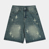 Starlight | Streetwear Star Print Denim Shorts