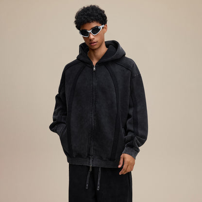 Structured Panel | Baggy Zip-Up Hoodie - Santo 