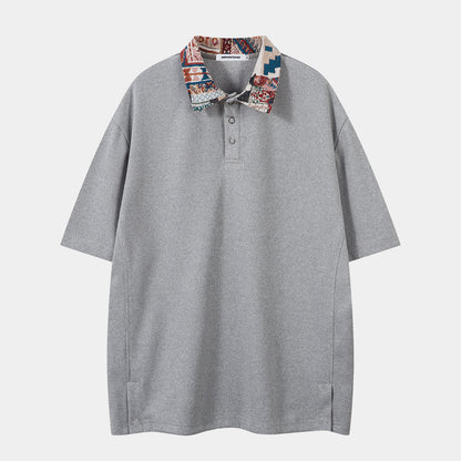 Patchwork Collar Design | Polo Shirt - Santo 