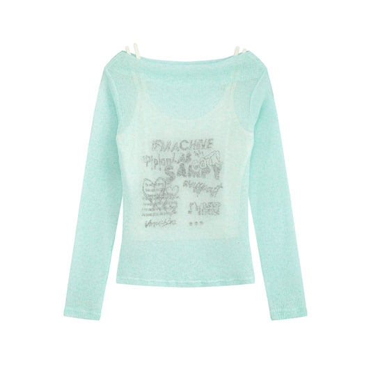 Soft Layer | Sheer Strap Detail Long Sleeve