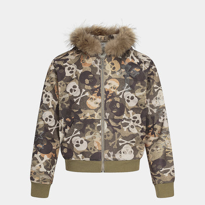 Streetwear Style | Skull Print Fur Jacket - Santo 