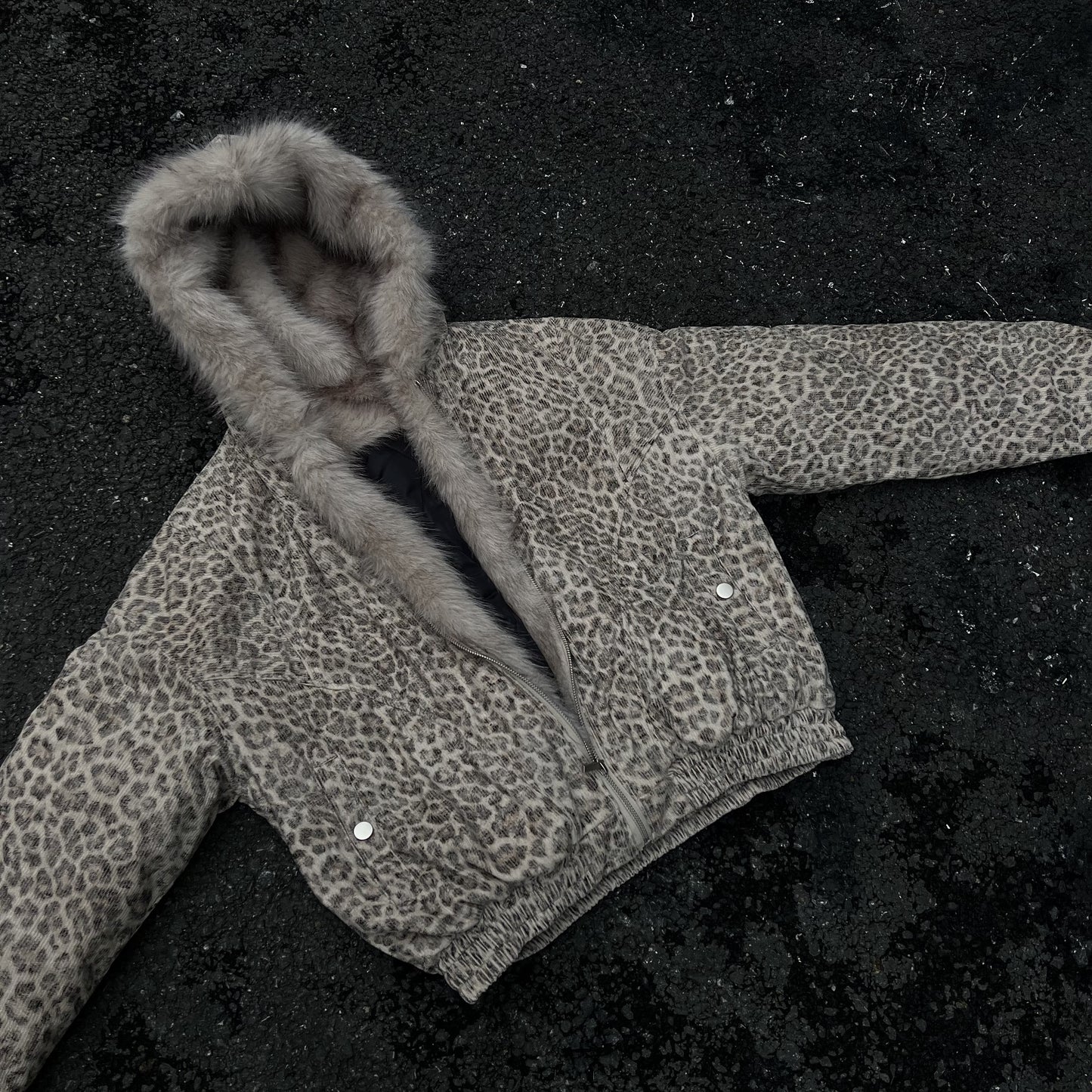 Leopard Patterned / Faux Fur Jacket