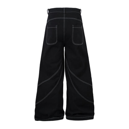 Embroidered Flame | Baggy Jeans - Santo 