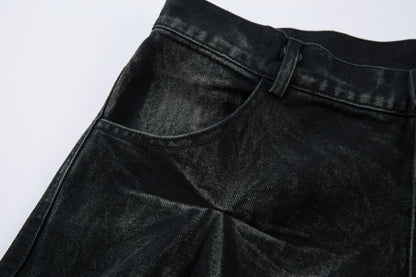 Washed Distressed Pleated | Baggy Jeans - Santo 