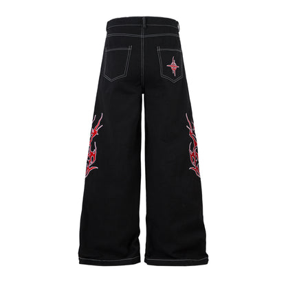 Flame Graphic | Baggy Jeans - Santo 