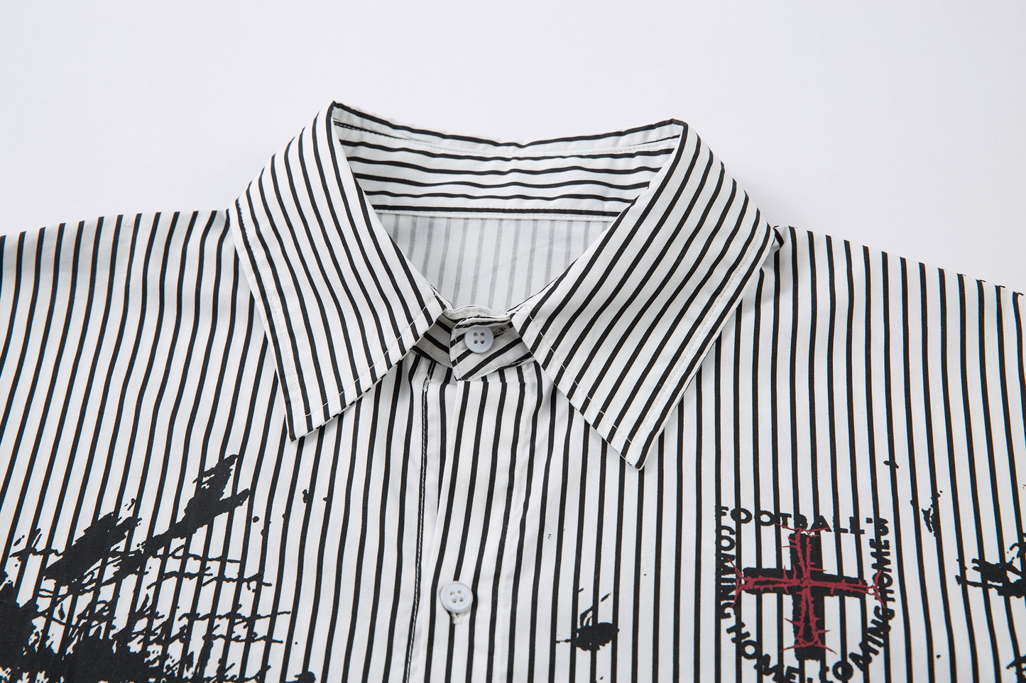 Graffiti Print Layered | Striped Sweatshirt - Santo 