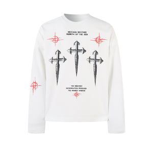 Gothic Cross Print | Graphic Sweatshirt - Santo 