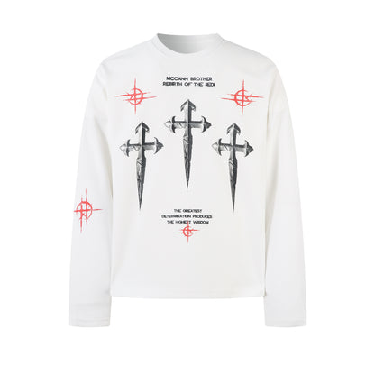 Gothic Cross Print | Graphic Sweatshirt - Santo 