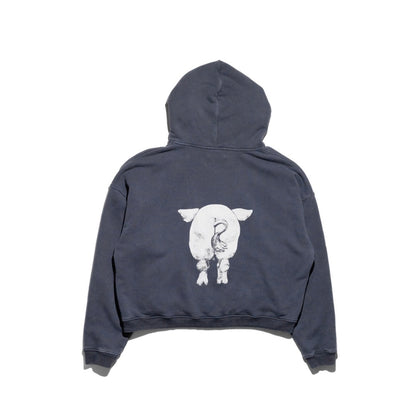 Cowboy Pig Print | Oversized Zip Up Hoodie - Santo 