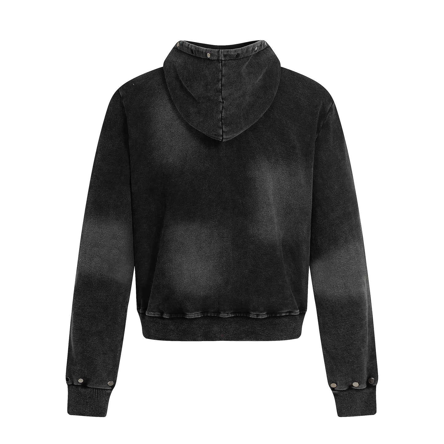 Washed Gradient | Black Zip Up Hoodie - Santo 