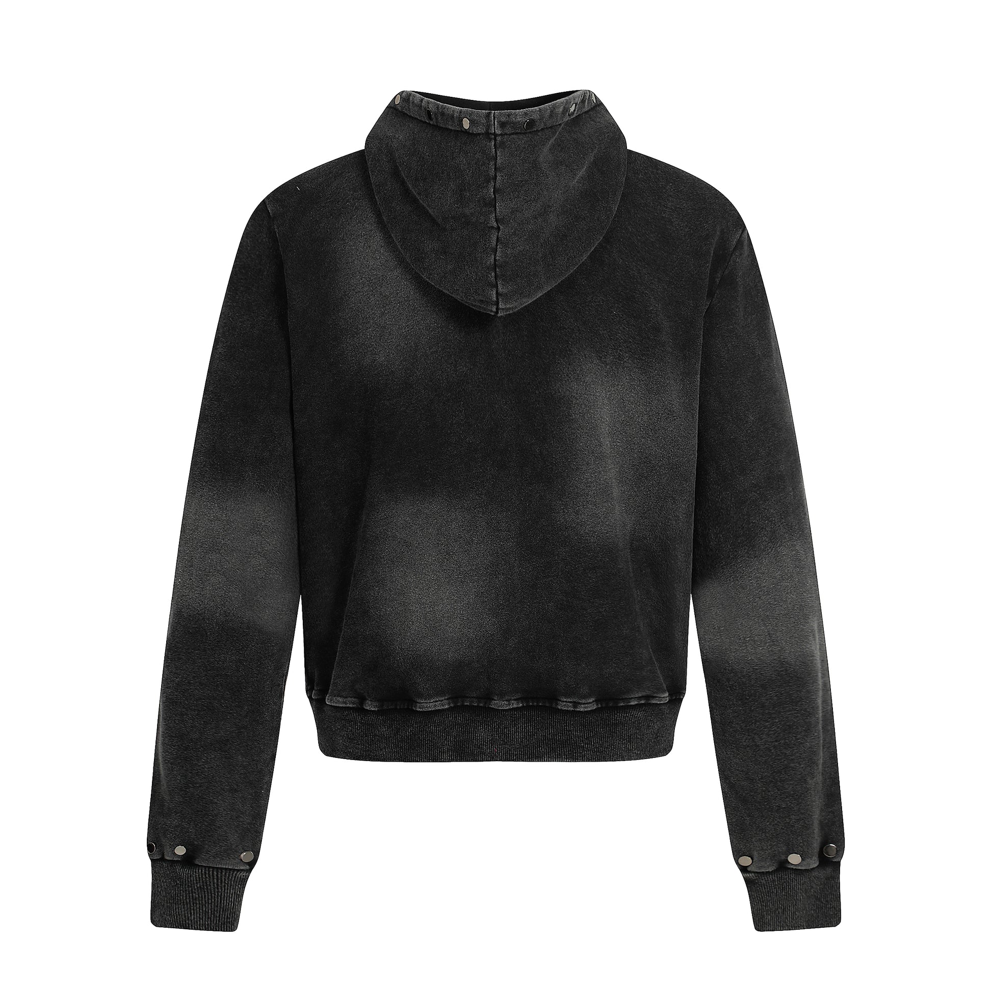 Washed Gradient | Black Zip Up Hoodie - Santo 