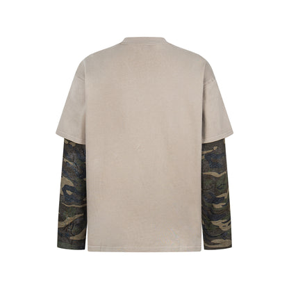 Retro Camouflage Patchwork | Ripped Sweatshirt - Santo 