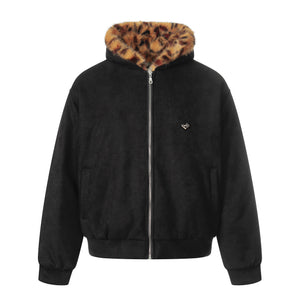 Leopard Fleece | Contrast Zip Jacket