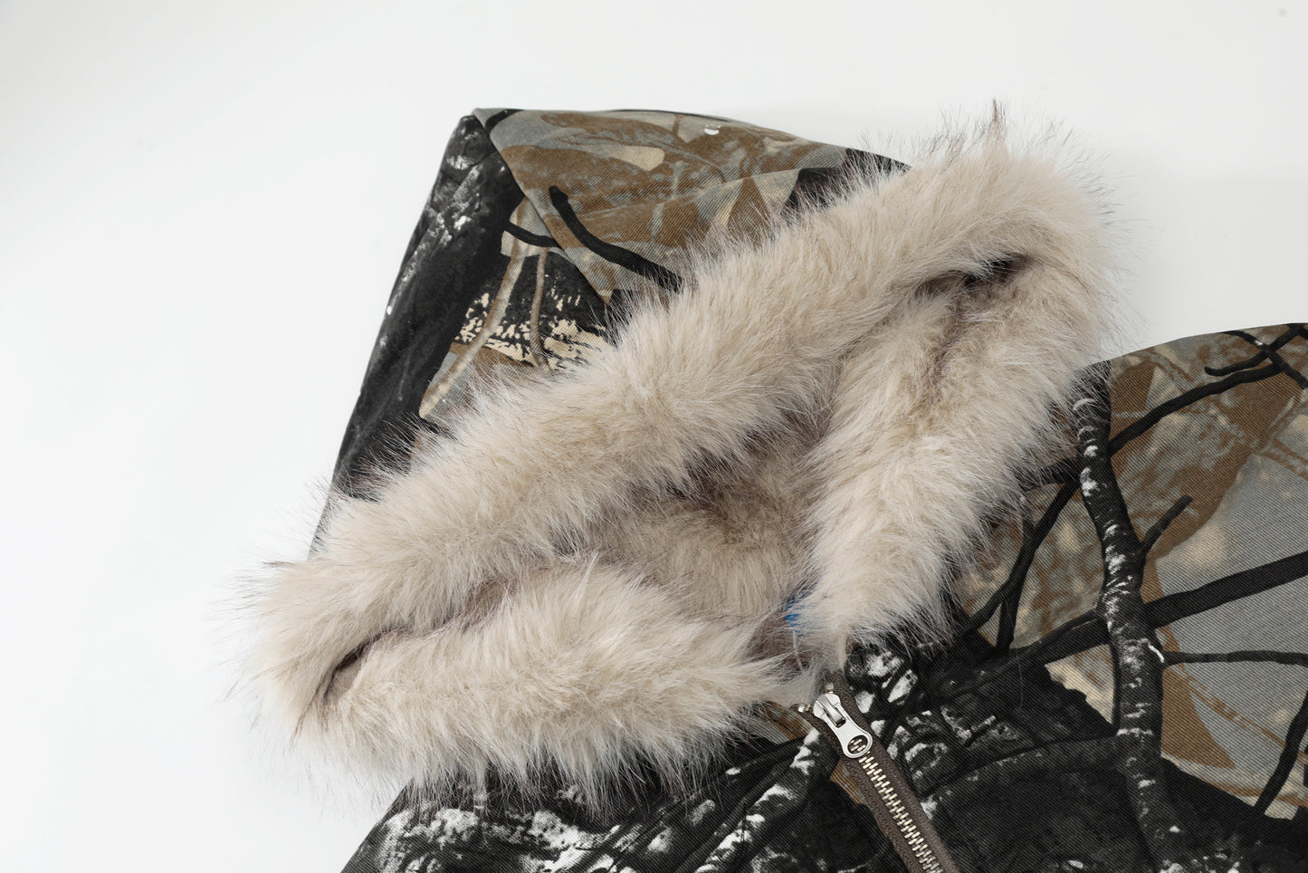 Faux-Fur Lined | Camo Hooded Puffer