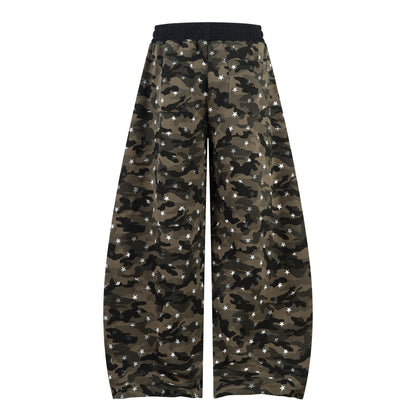 Camo Storm | Printed Drawstring Cargo Pants