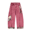 Patch Dream | Washed Rose Jeans with Tapestry Accents
