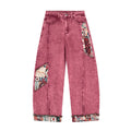 Patch Dream | Washed Rose Jeans with Tapestry Accents
