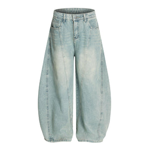 Winter Sky | Knitted Wide-Leg Denim Pants