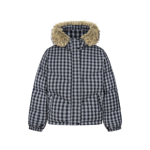 Winter Nest | Faux Fur Trimmed Plaid Puffer