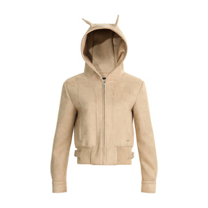 Puppy Paws | Knitted Cardigan with Faux Fur Hood