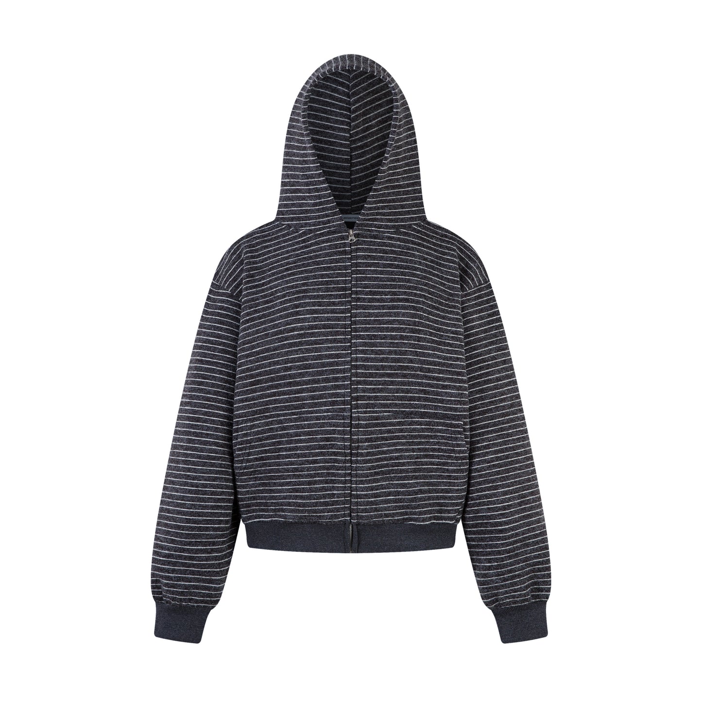 STRIPE CLOUD | Minimalist Knit Zip Hoodie