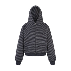 STRIPE CLOUD | Minimalist Knit Zip Hoodie