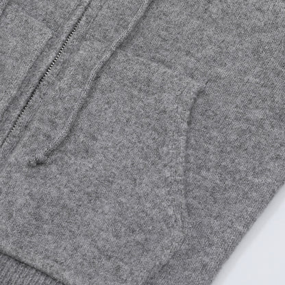 Offtrack Zip | Off-Shoulder Knit Hoodie