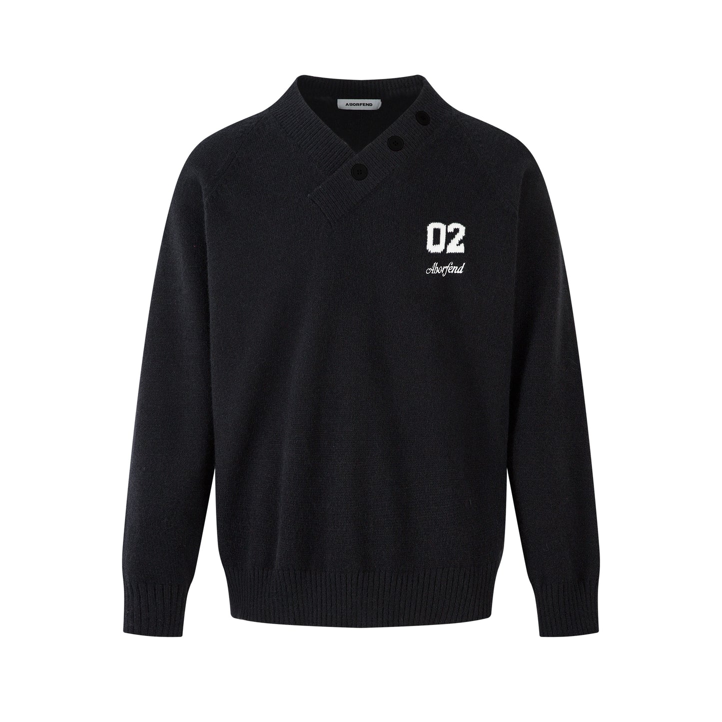 Varsity Button | Mock Neck Knit Sweater