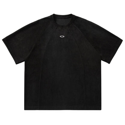 Suede Panel Raglan T-Shirt