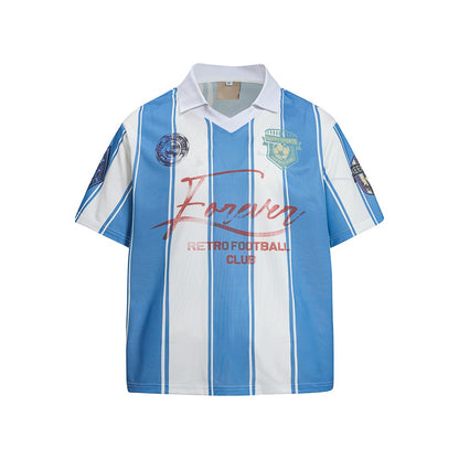 Retro Striped Football Club Jersey T-Shirt
