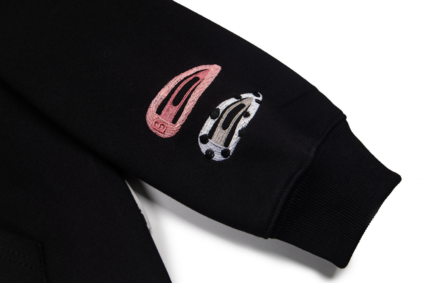 Detachable Hair Clip Decoration Zip Up Hoodie - Santo 