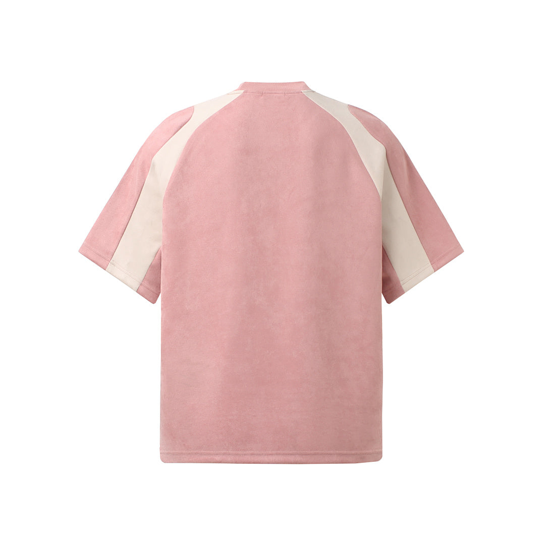 Suede-Touch Embroidered Sport Color-Block T-Shirt - Santo 