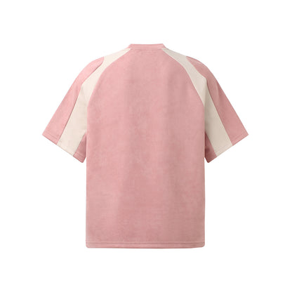 Suede-Touch Embroidered Sport Color-Block T-Shirt - Santo 