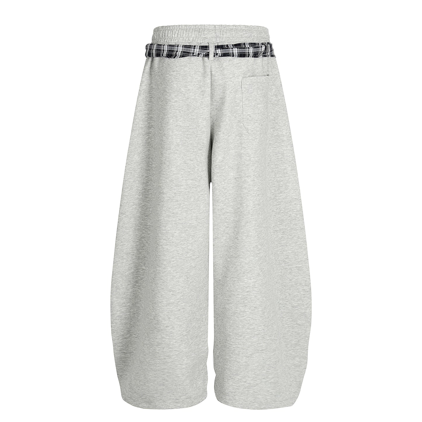 Street Detachable Plaid Waistband Machete Casual Pants