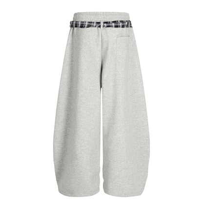 Street Detachable Plaid Waistband Machete Casual Pants