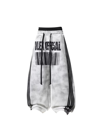 Double Waist Washed Side Stripe Sweatpants