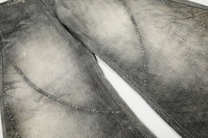 Vintage Heavy Distressed Washed Barrel Jeans