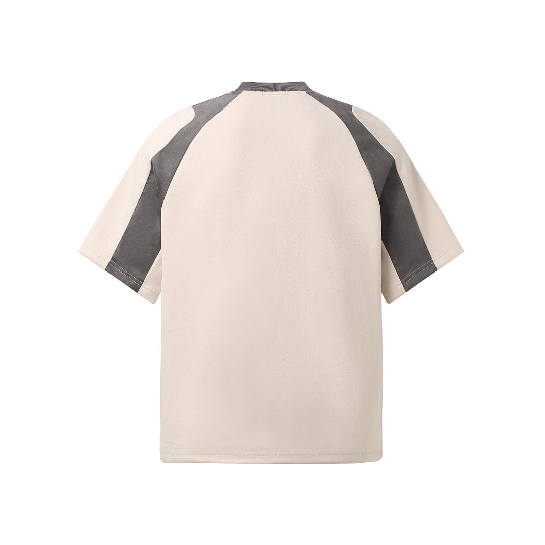 Suede-Touch Embroidered Sport Color-Block T-Shirt - Santo 