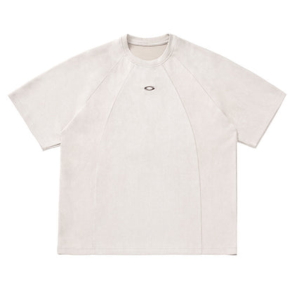 Suede Panel Raglan T-Shirt