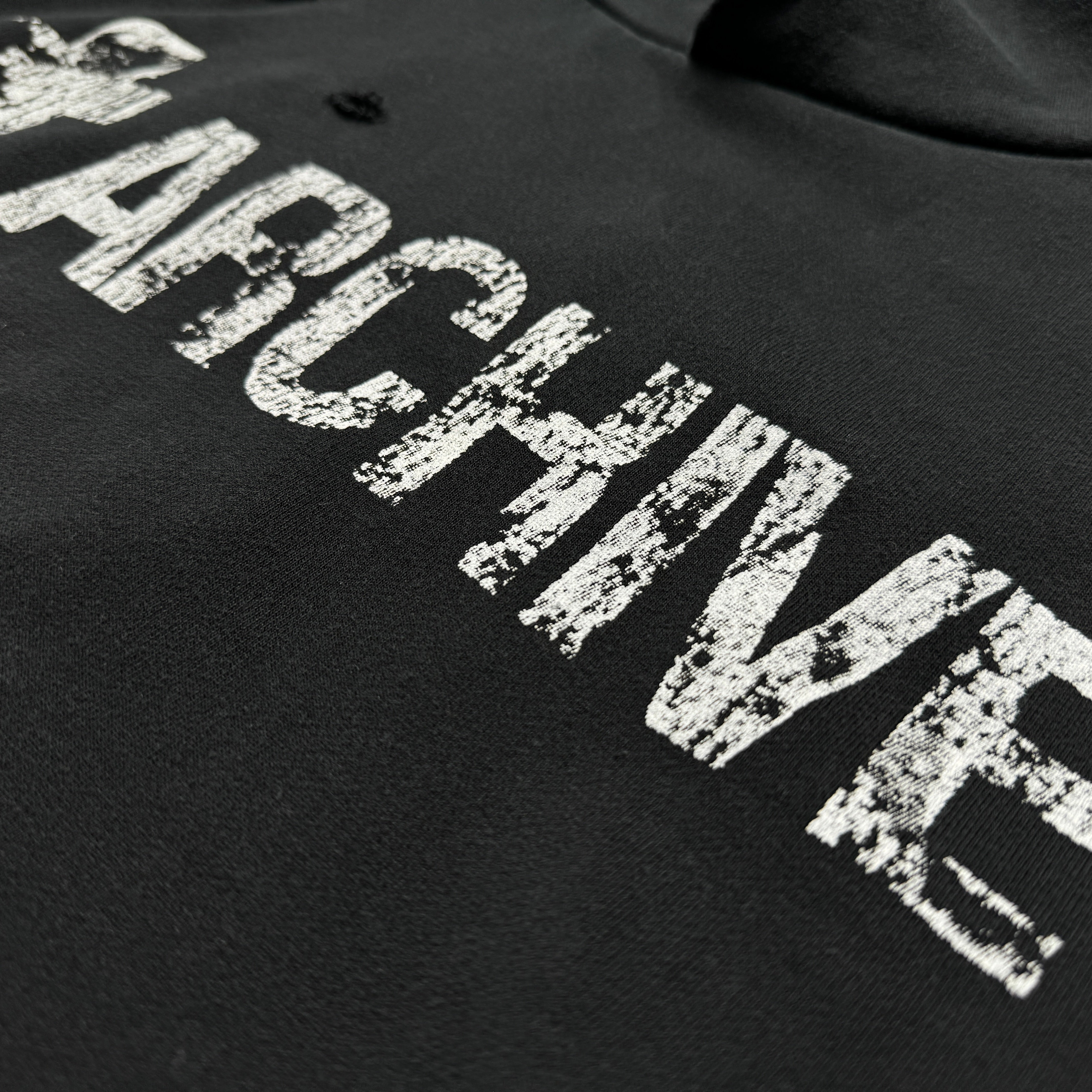 Distressed Washed Black | Archive Hoodie