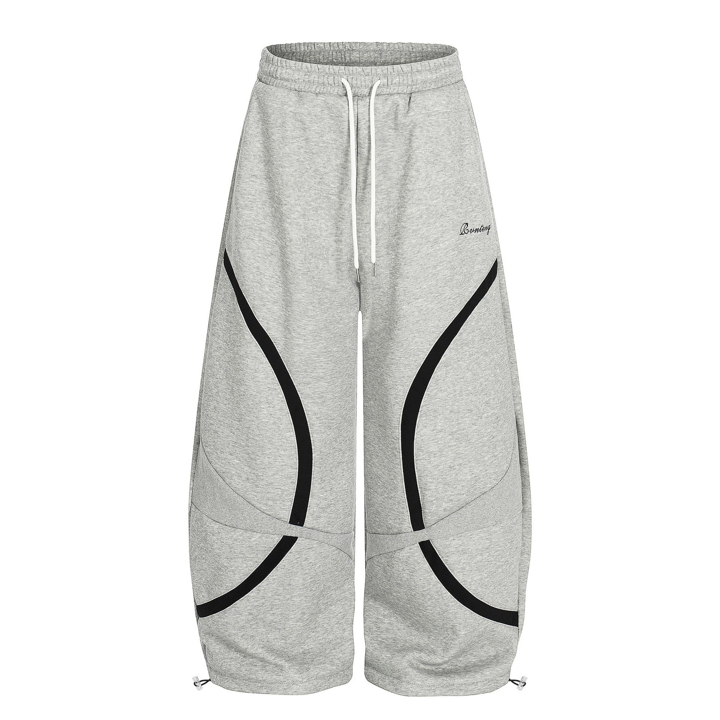 Retro Contrast Panel Drawstring Sweatpants