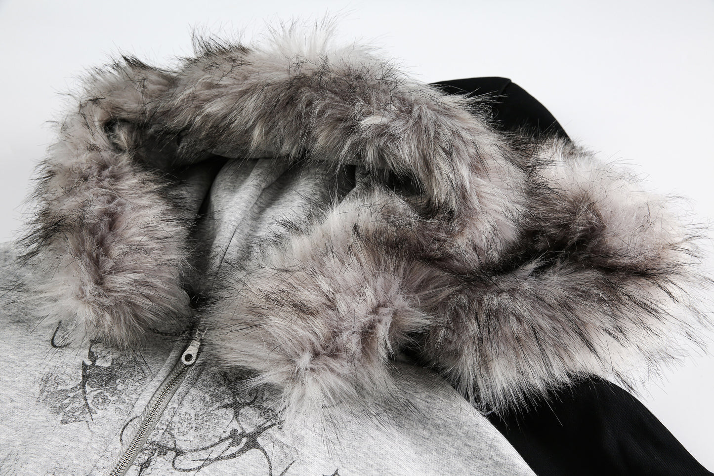 Gothic Fur Collar | Zip Up Hoodie - Santo 