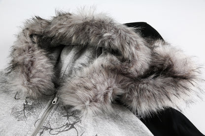 Gothic Fur Collar | Zip Up Hoodie - Santo 