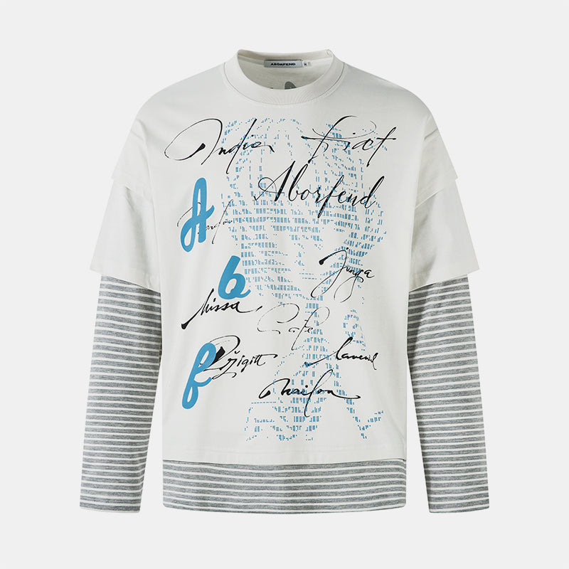 Punk Letters Patchwork | Stripe Sweatshirt - Santo 